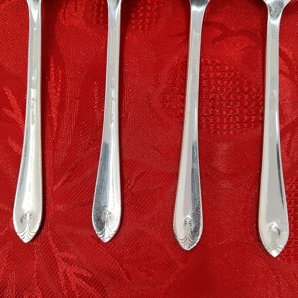 6 TeaSps 1940'S Wm ROGERS "EXQUISITE" TeaSpoons Silver Plated Beautiful - Picture 12 of 16